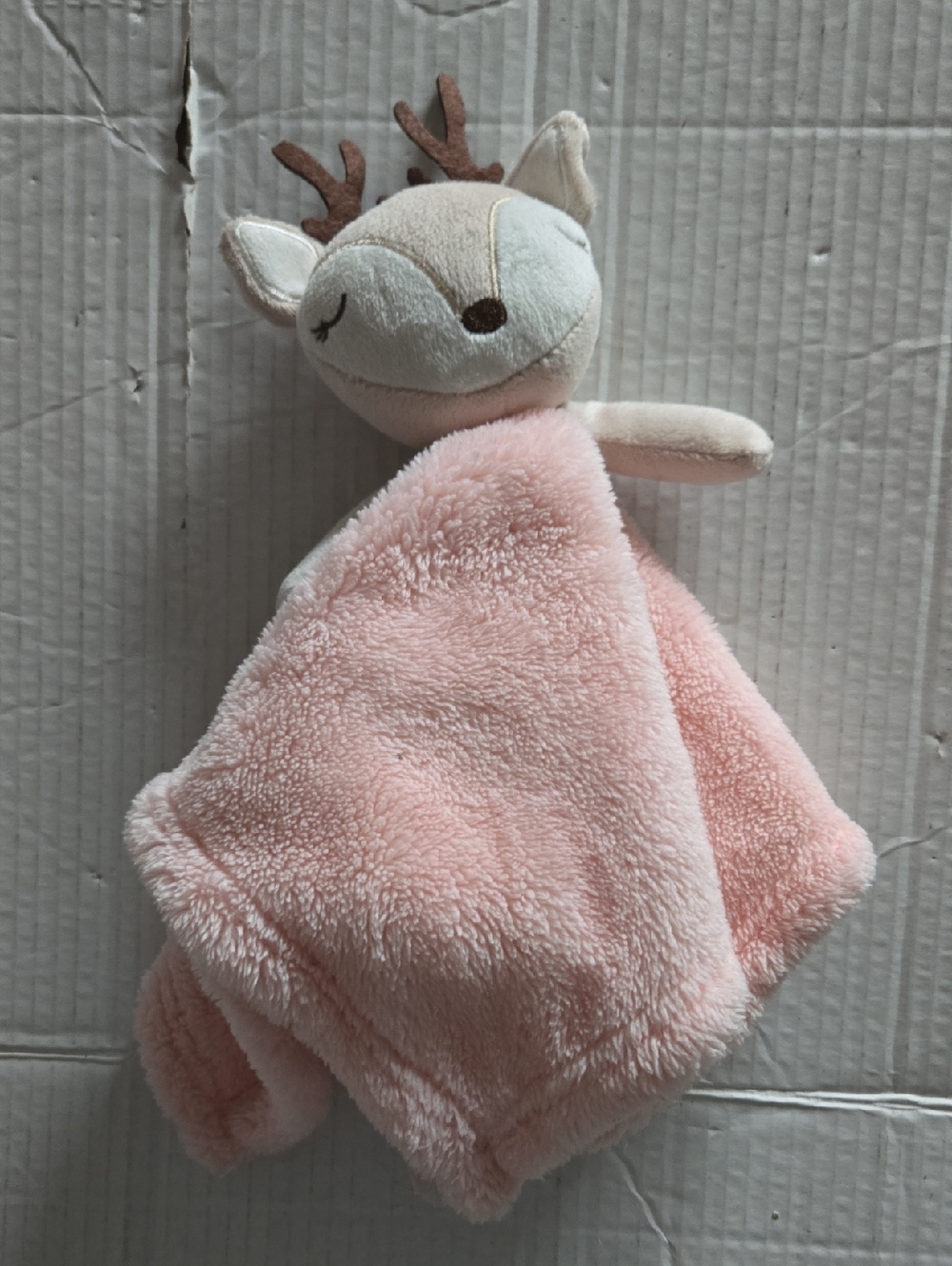 Sandy And Simon Lovey Deer Sleeping Fawn Soft Plush Security Blanket 13" X 13"